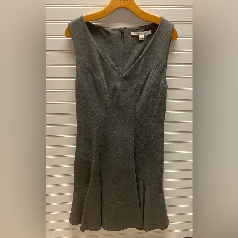 Dianne Von Furstenberg Grey Knit Fitted Mermaid Dress